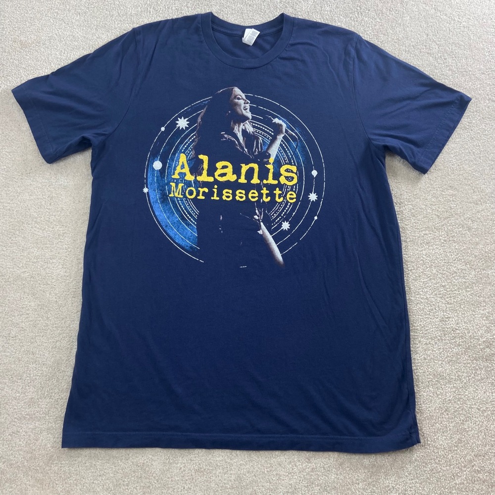 Alanis Morissette T Shirt Size XL Navy Triple Moon Tour 2024 Concert Graphic